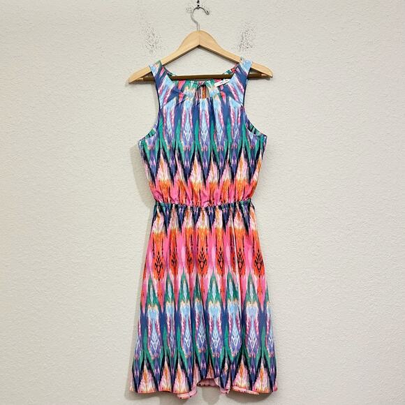 ATHLETA Martinique Dress Colorful Ikat Sleeveless Tasseled Hippie Summer - Picture 1 of 12